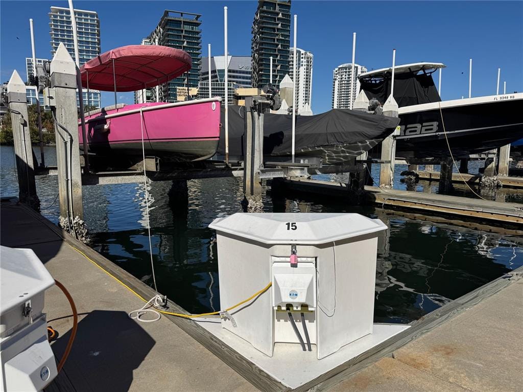 Shore power pedestal slip 15 Crimson Harbour Marina Tampa FL